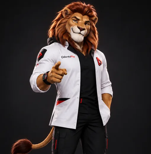Mascote do OdontoFlix apontando para a avaliação